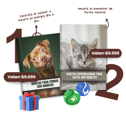 +450 Recetas Naturales para Perros y Gatos +15 BONOS de REGALO 🎁